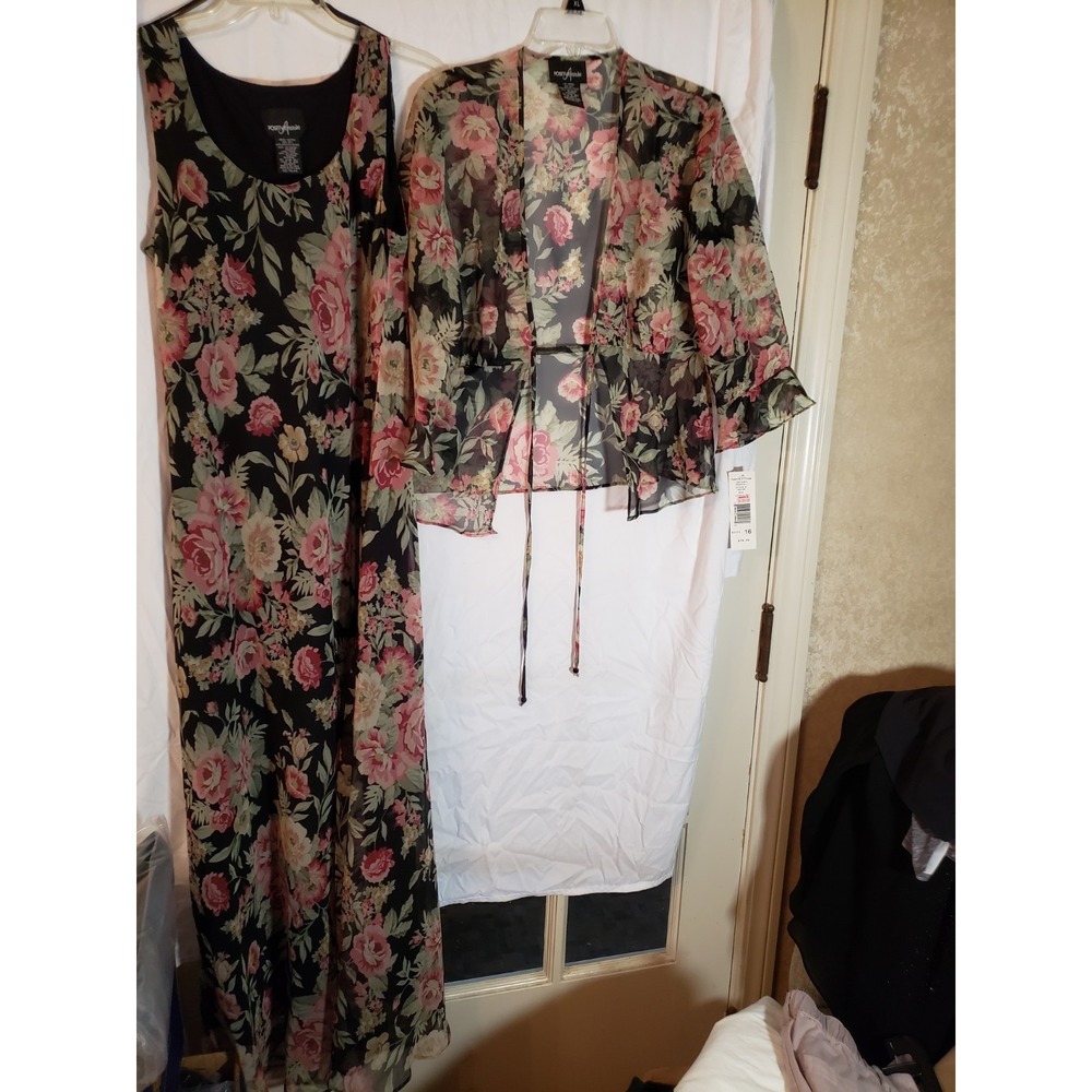 Women's Positive Attitude 2 Pc Floral Maxi Dress Size 16 (H463) - Picture 2 of 4